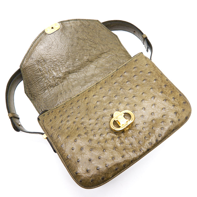 Celine Vintage Ostrich Triomphe Bag