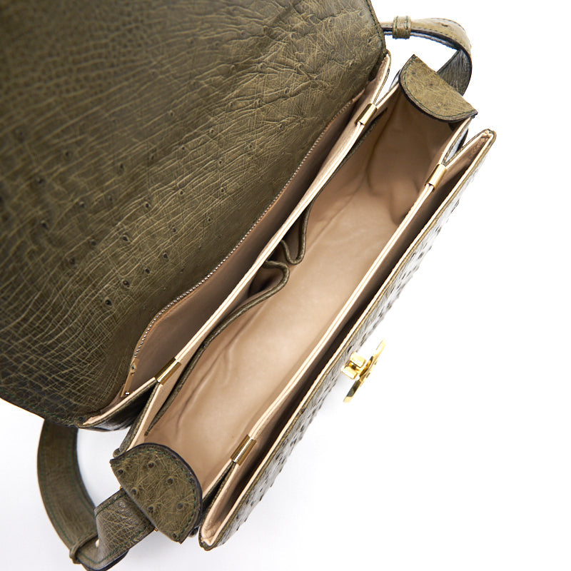 Celine Vintage Ostrich Triomphe Bag
