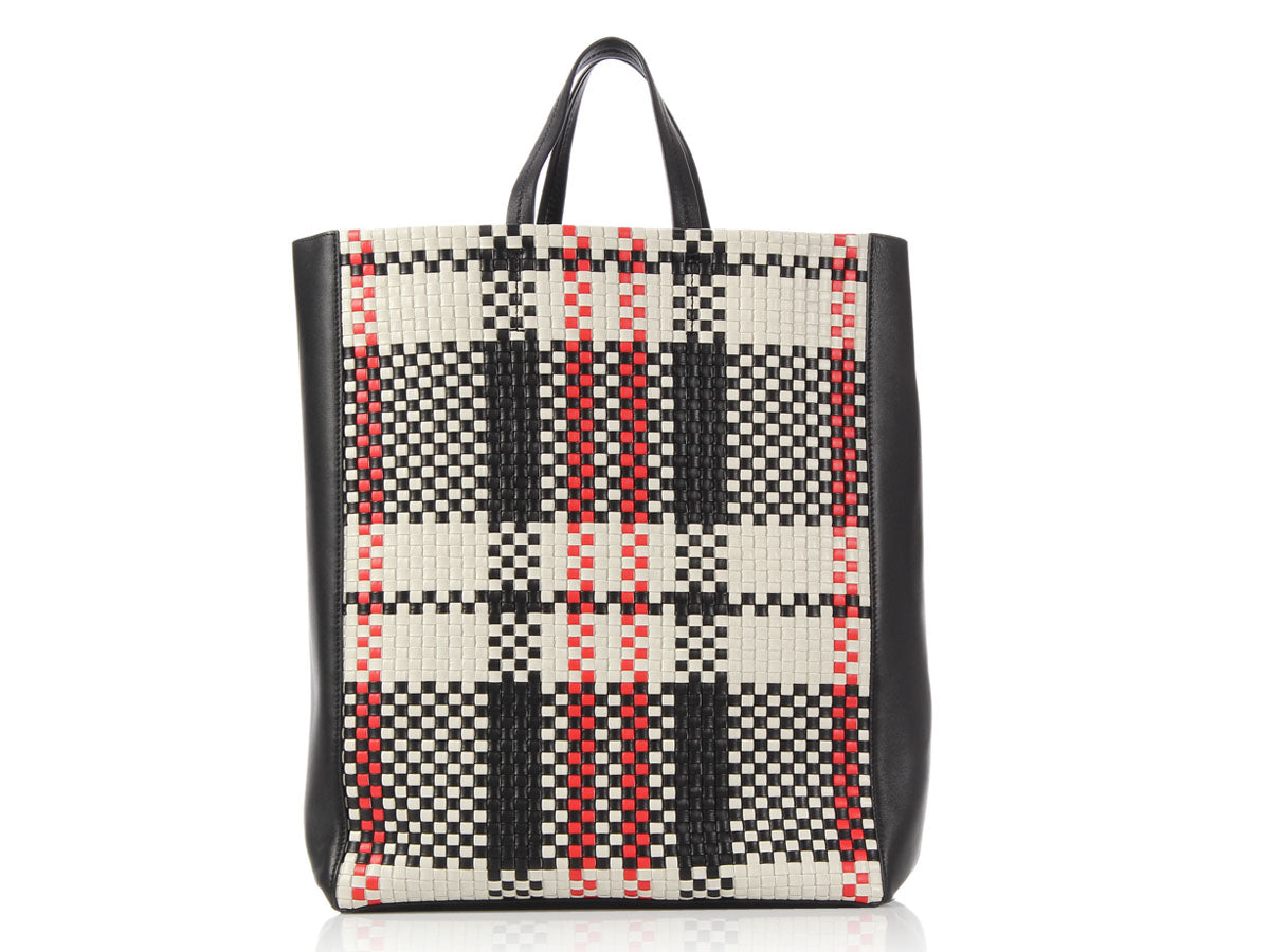 Céline Woven Plaid Tote
