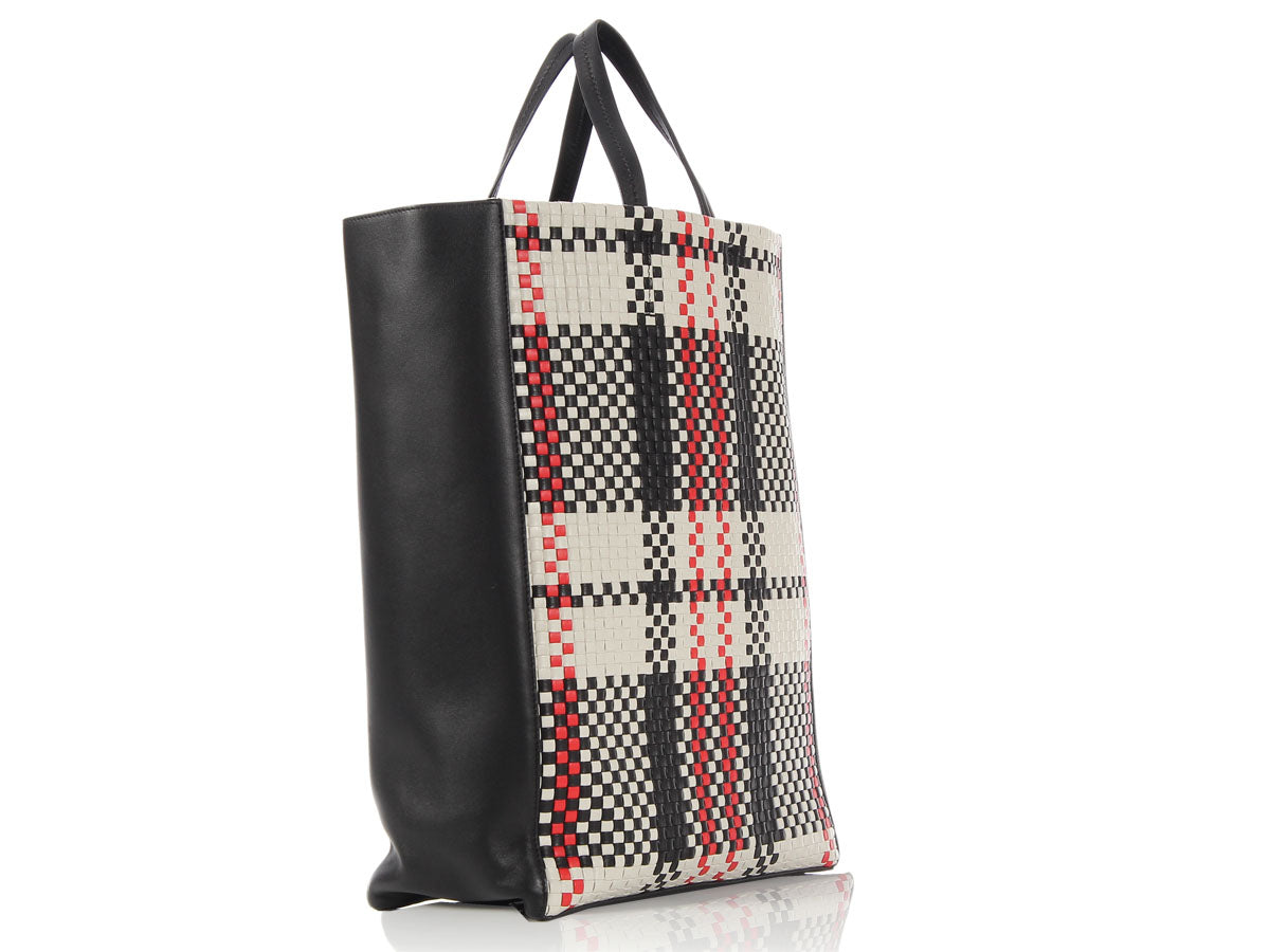 Céline Woven Plaid Tote