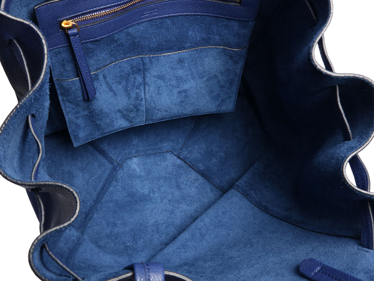 Céline Medium Blue Cabas Phantom with Belt