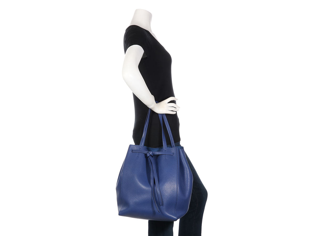 Céline Medium Blue Cabas Phantom with Belt