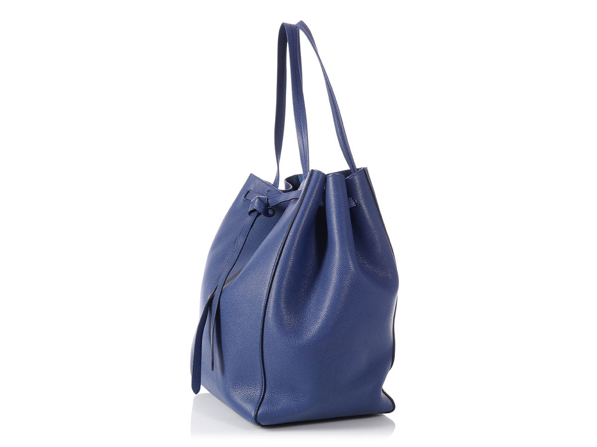 Céline Medium Blue Cabas Phantom with Belt