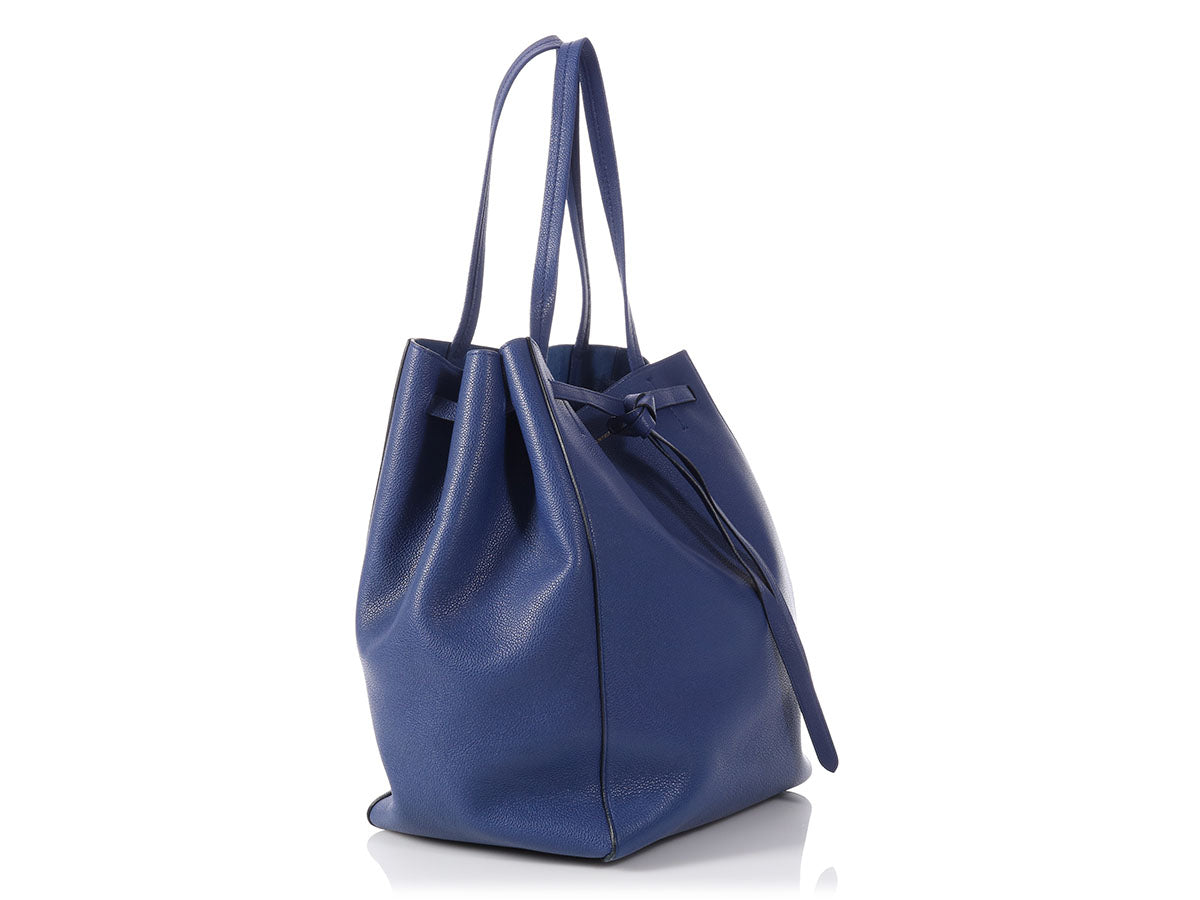 Céline Medium Blue Cabas Phantom with Belt