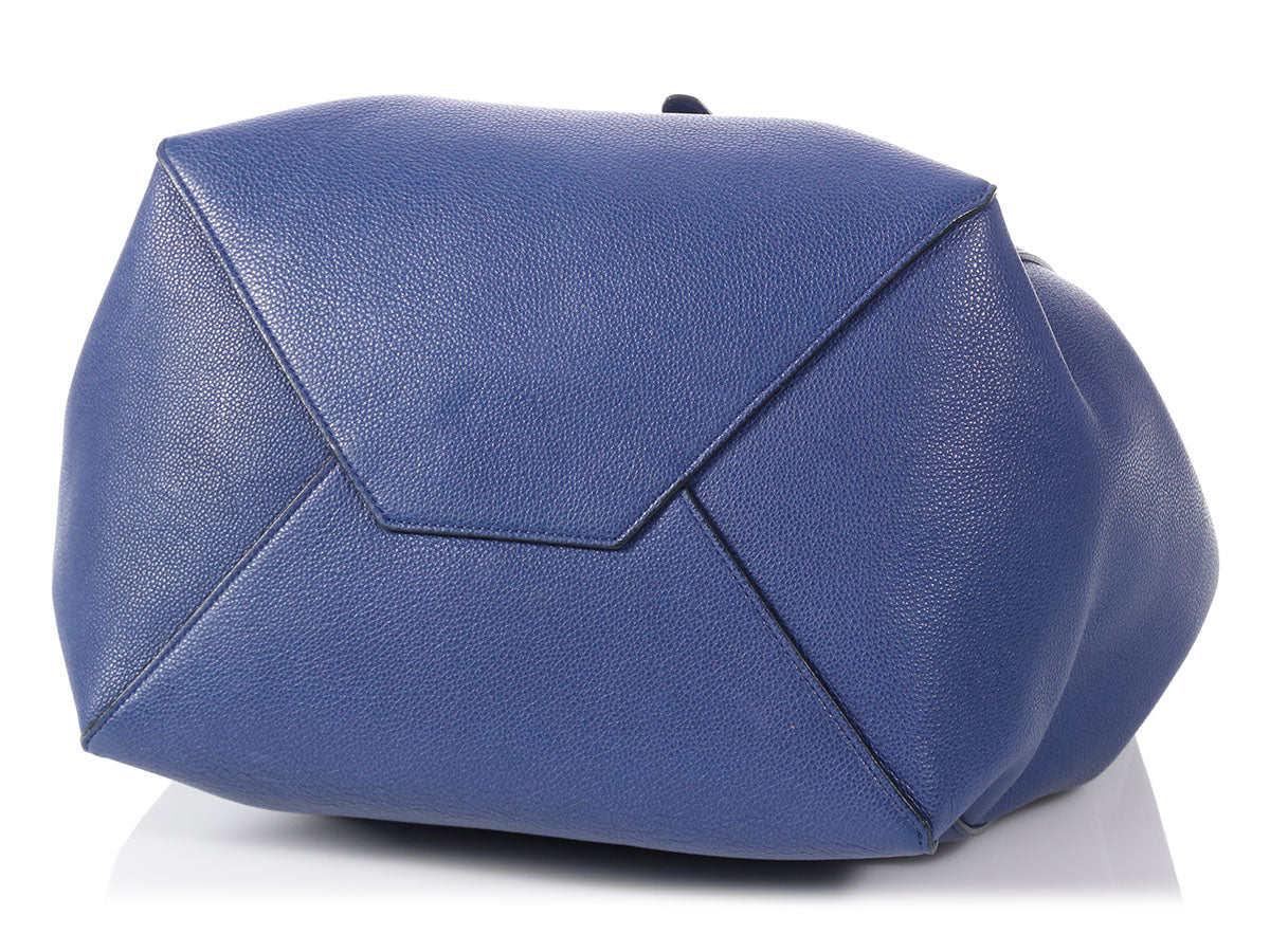 Céline Medium Blue Cabas Phantom with Belt