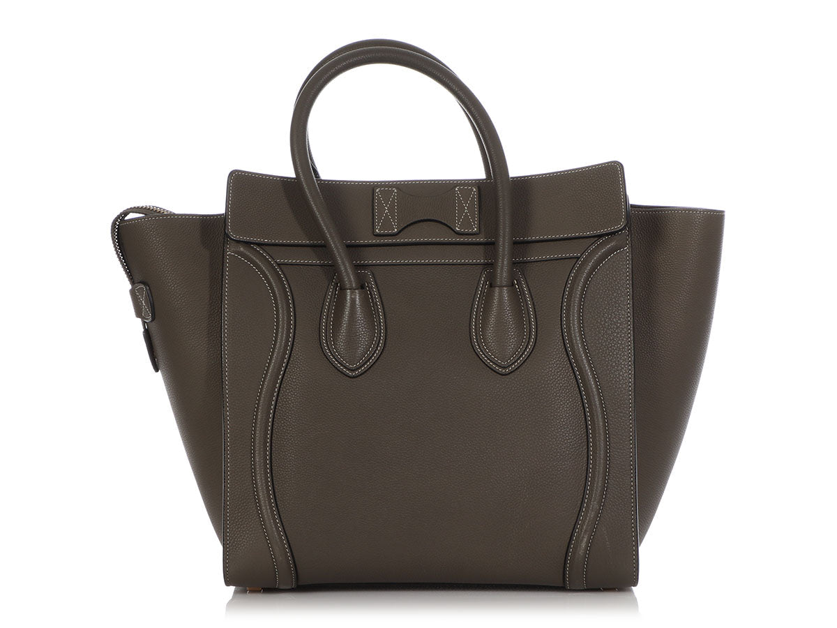 Céline Stone Baby Drummed Calfskin Mini Luggage