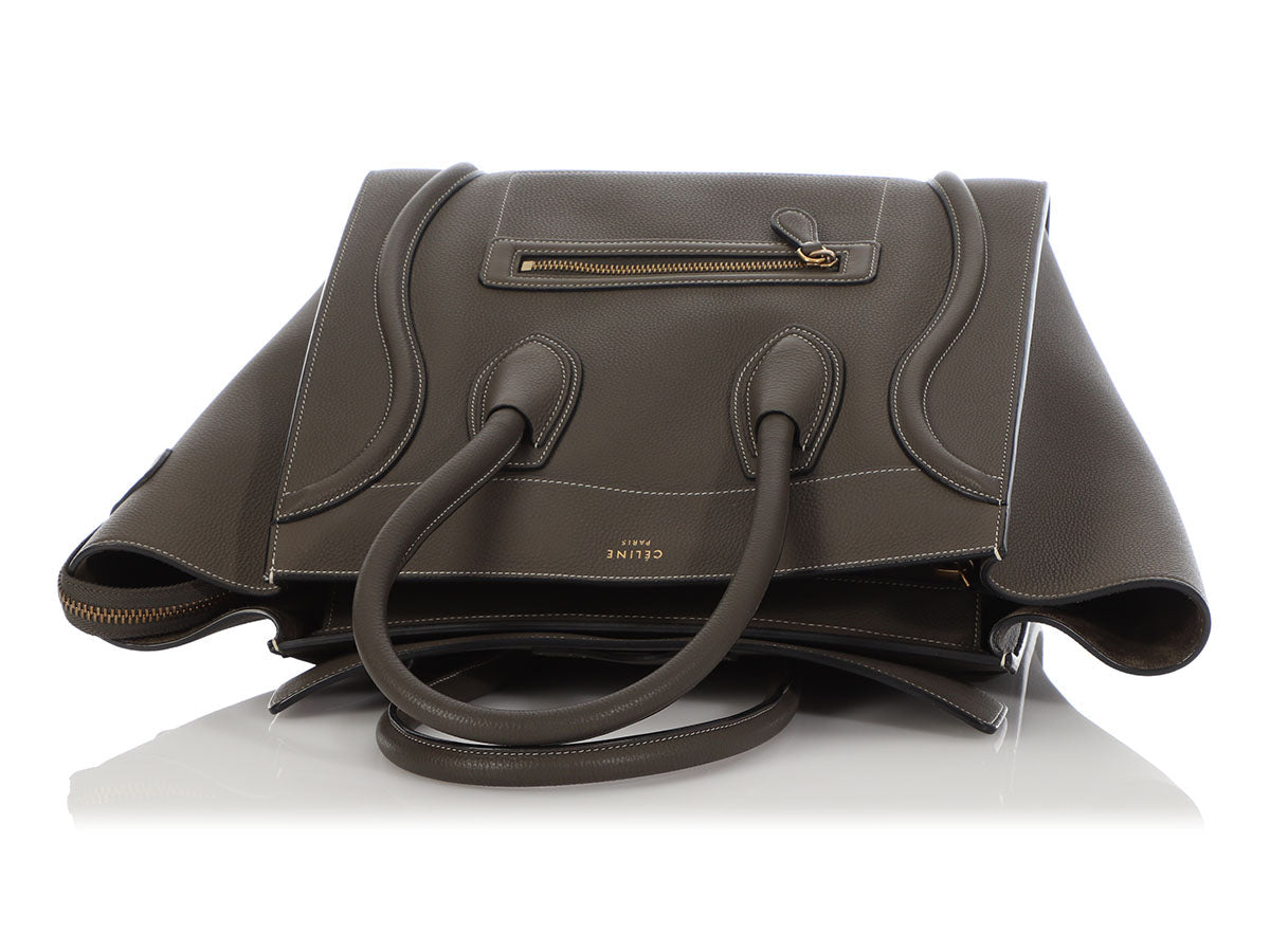Céline Stone Baby Drummed Calfskin Mini Luggage