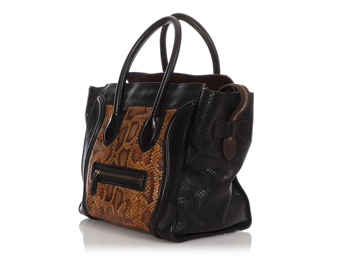 Céline Mini Tricolor Python Luggage