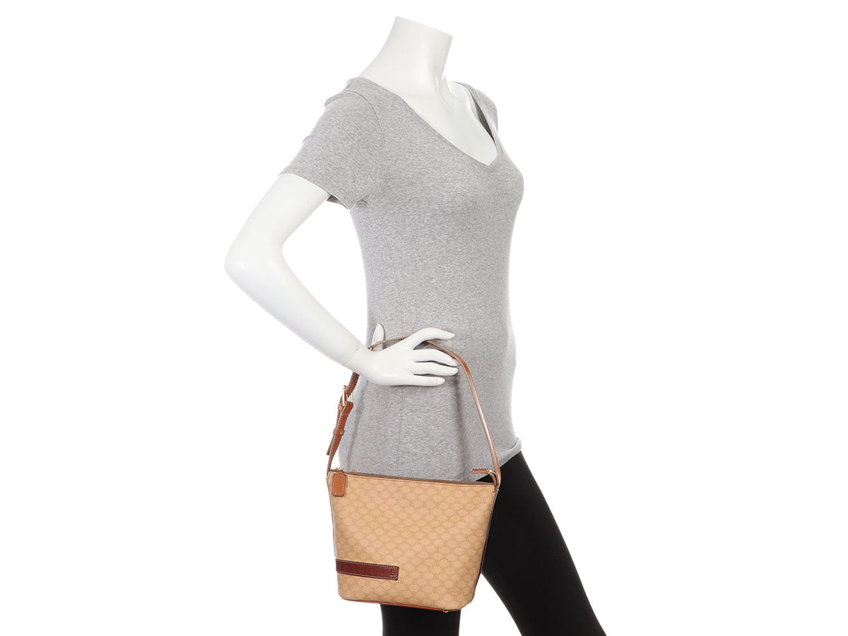 Céline Vintage Beige Triomphe Canvas Shoulder Bag