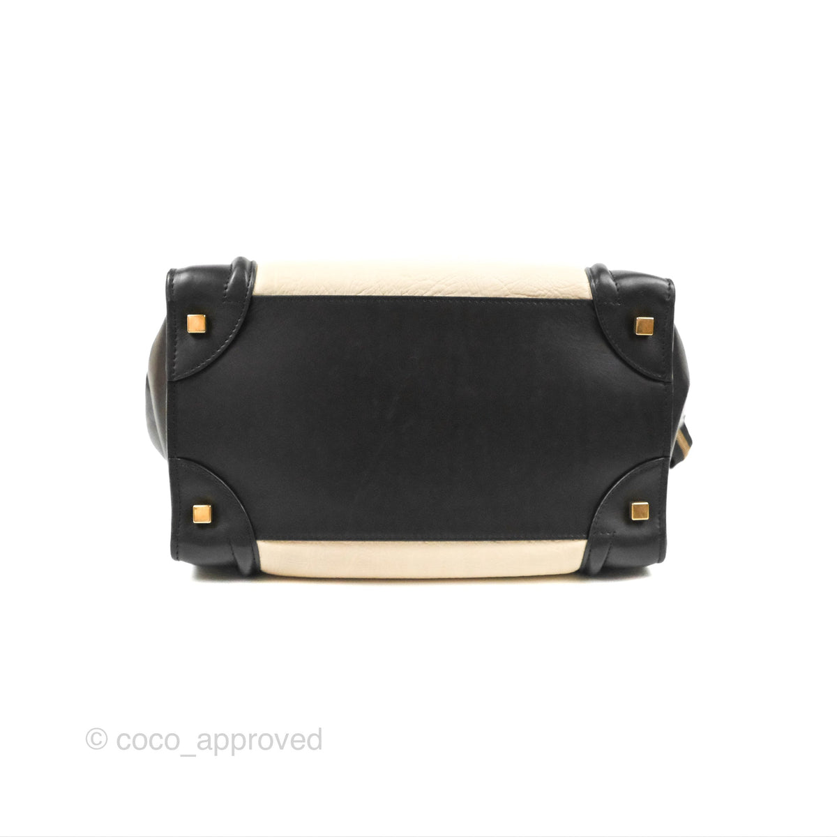 Celine Mini Luggage Bag Black/White Aged Calfskin