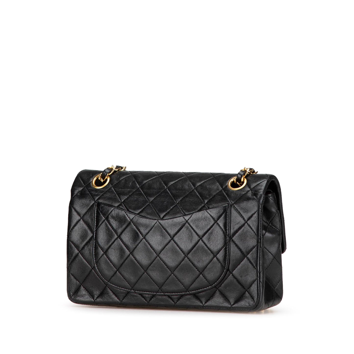 Black Chanel Small Classic Lambskin Double Flap Shoulder Bag