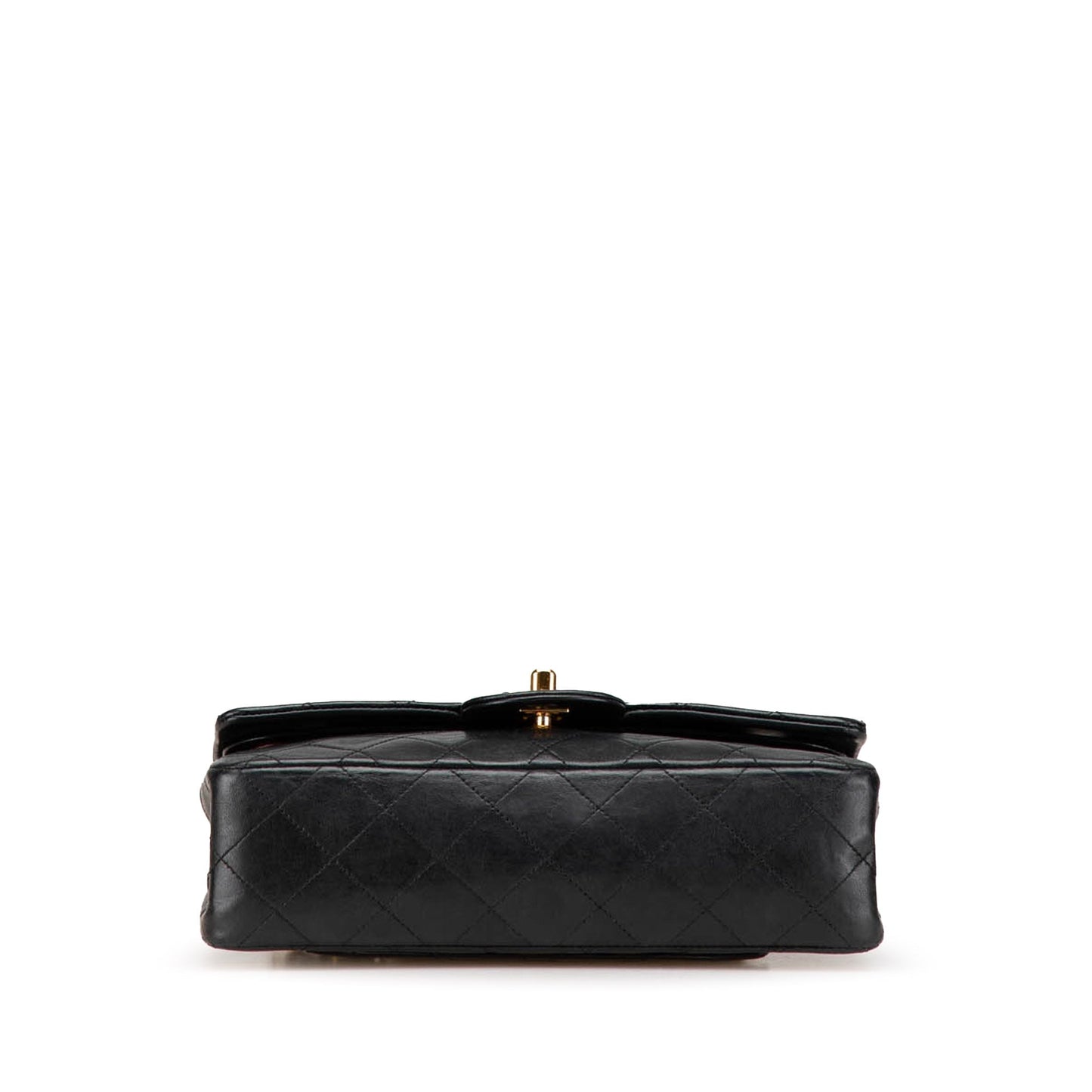 Black Chanel Small Classic Lambskin Double Flap Shoulder Bag