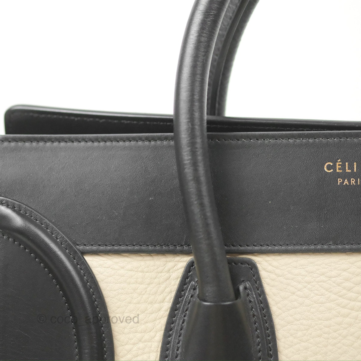 Celine Mini Luggage Bag Black/Brown/Ivory Calfskin
