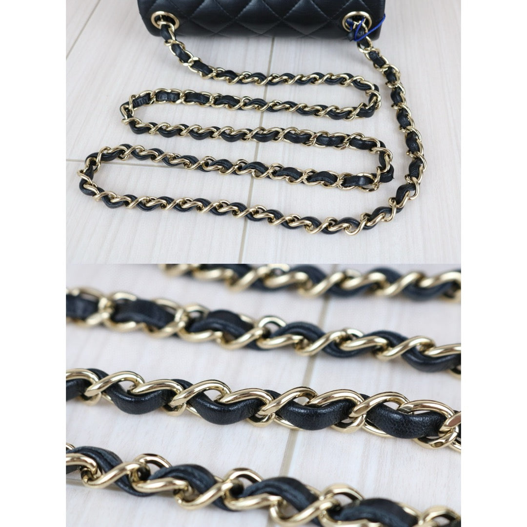 Very Good ( Rank A)｜ CHANEL  Matrasse Lamb Skin 17 Black Shoulder Bag Made In 2018～2019 Year ｜W25030601