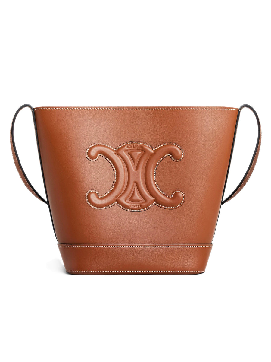 Small Bucket Cuir Triomphe in Smooth Calfskin Tan