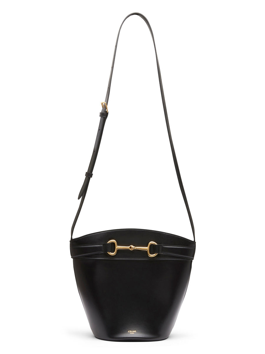 Crecy Bucket Bag in Black Satinated Calfskin