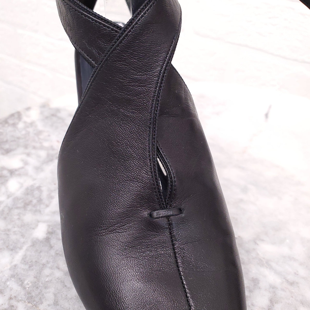 CELINE SOFT V NECK NAPPA HEELS - SIZE 36.5