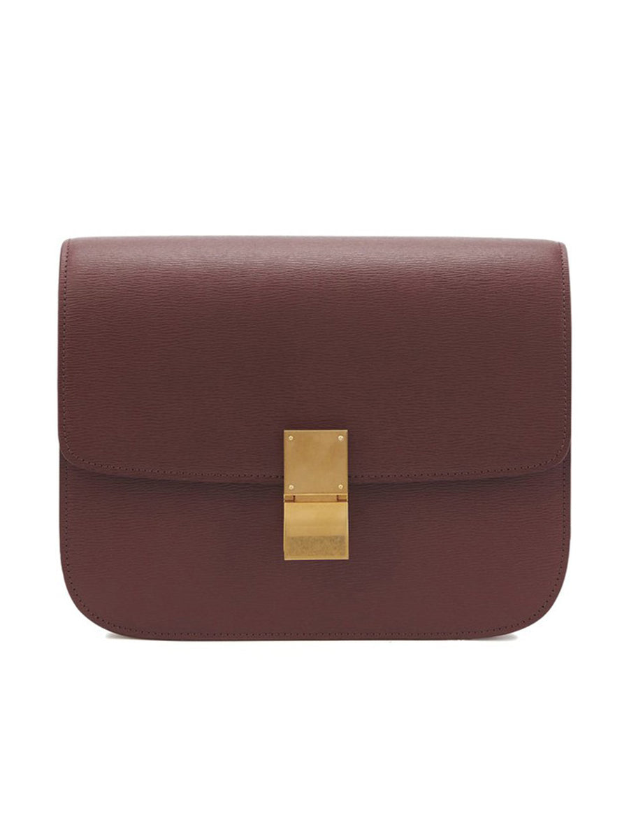 Medium Classic Bag in Grenat Calfskin Liégé