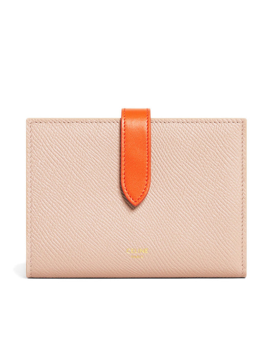 Medium Strap Wallet in Bicolour Grained Calfskin