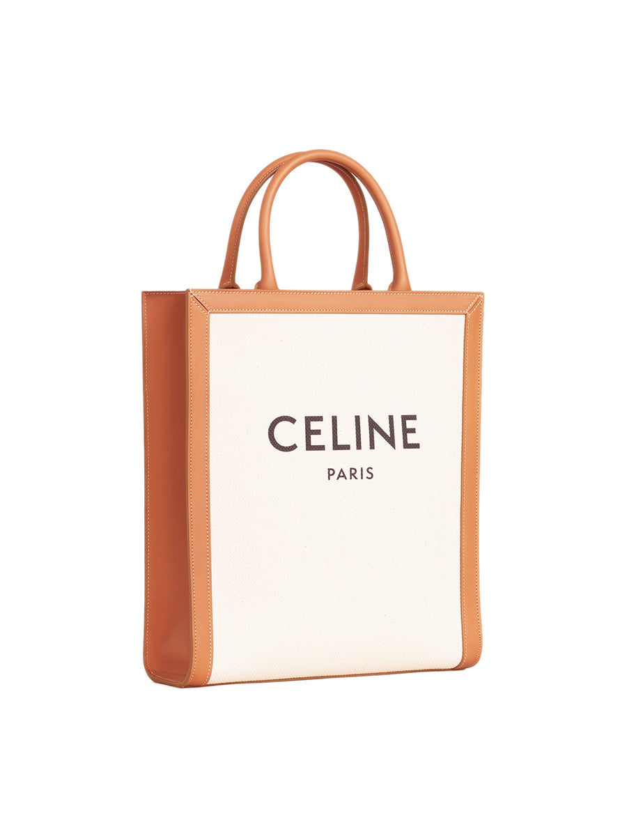Small Vertical Cabas Celine in Canvas with Celine Print and Calfskin