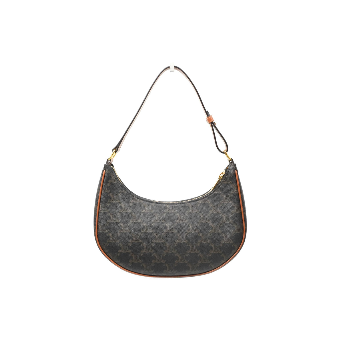Celine Ava Bag In Triomphe Canvas Calfskin Tan