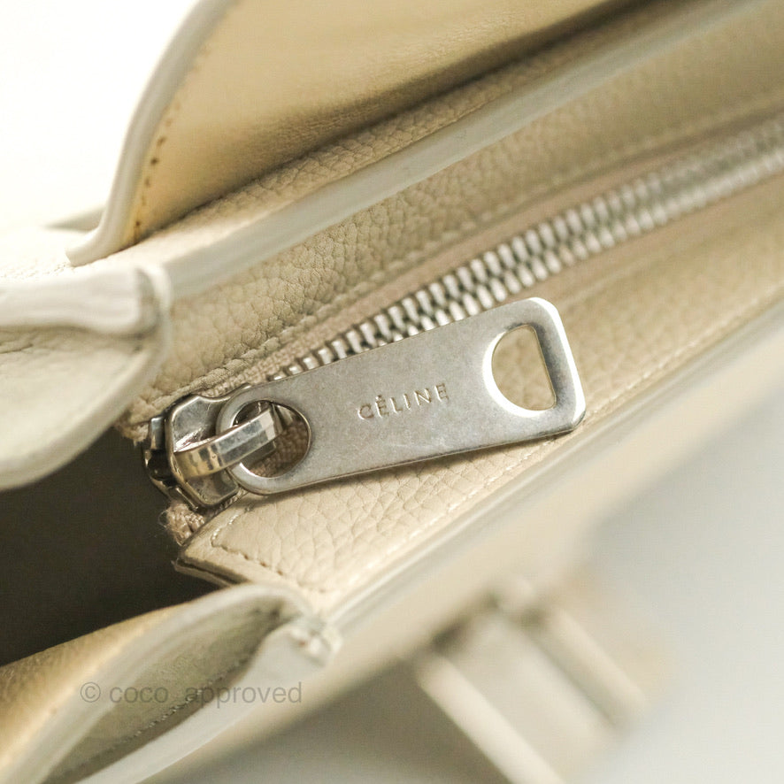 Celine Small Sleek Trapeze Beige Calfskin/Patent