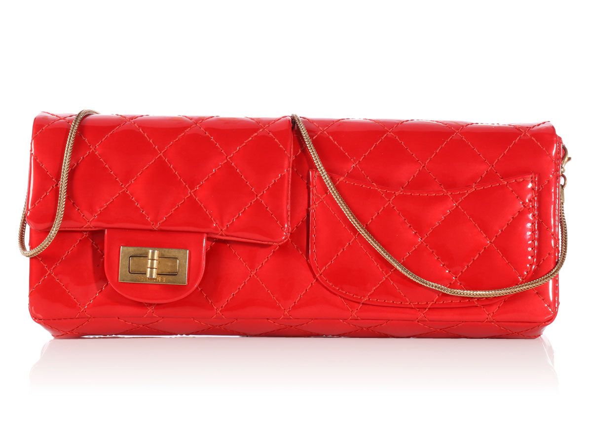 Chanel Red Patent Reversible Reissue Clutch