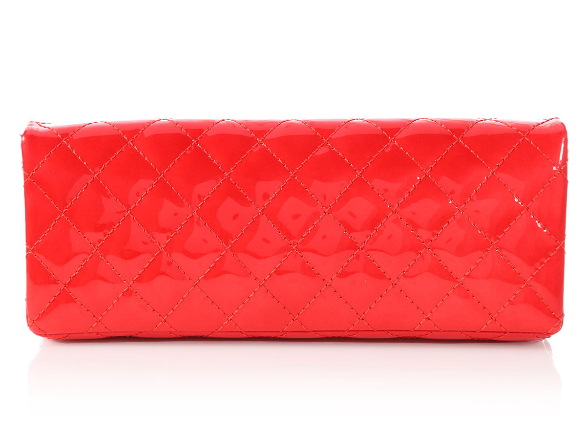 Chanel Red Quilted Patent Reissue Clutch