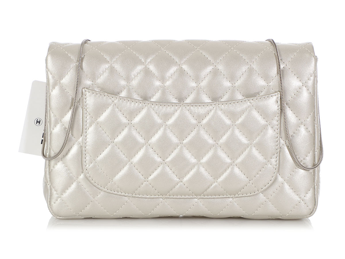 Chanel Metallic Silver Quilted Calfskin Reissue Clutch