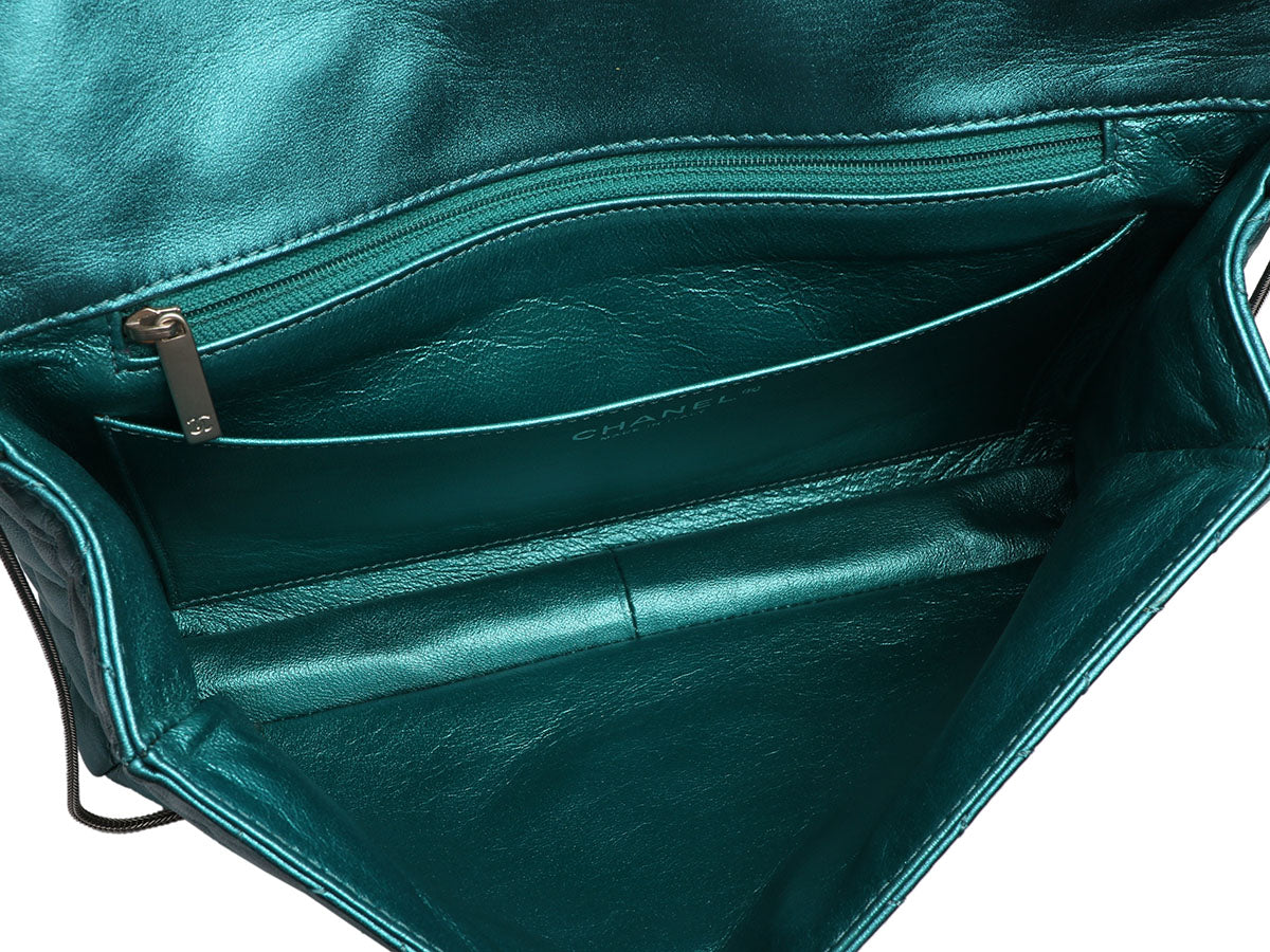 Chanel Metallic Turquoise Quilted Calfskin Reissue Clutch