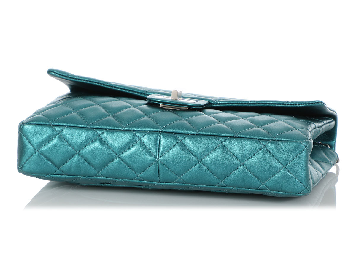 Chanel Metallic Turquoise Quilted Calfskin Reissue Clutch