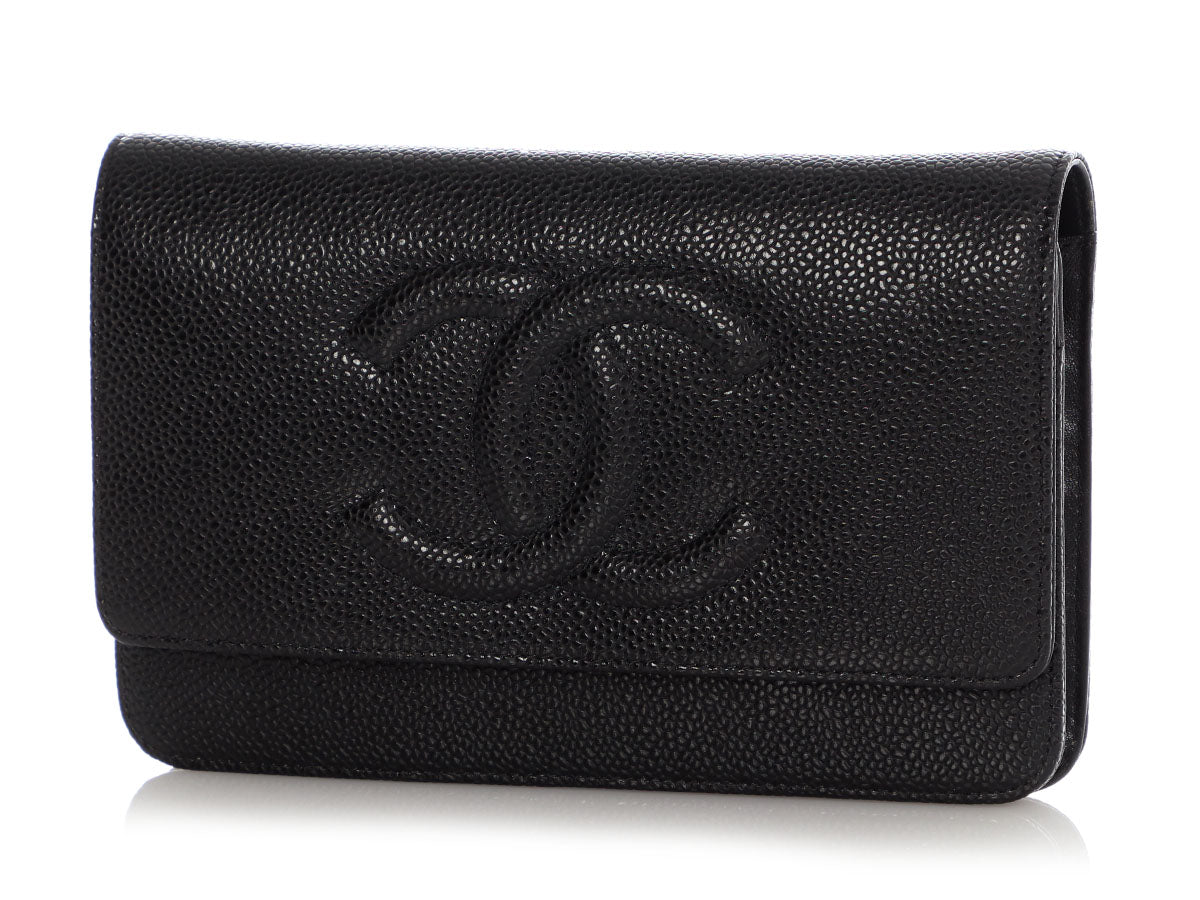 Black Togo Timeless Wallet on Chain WOC