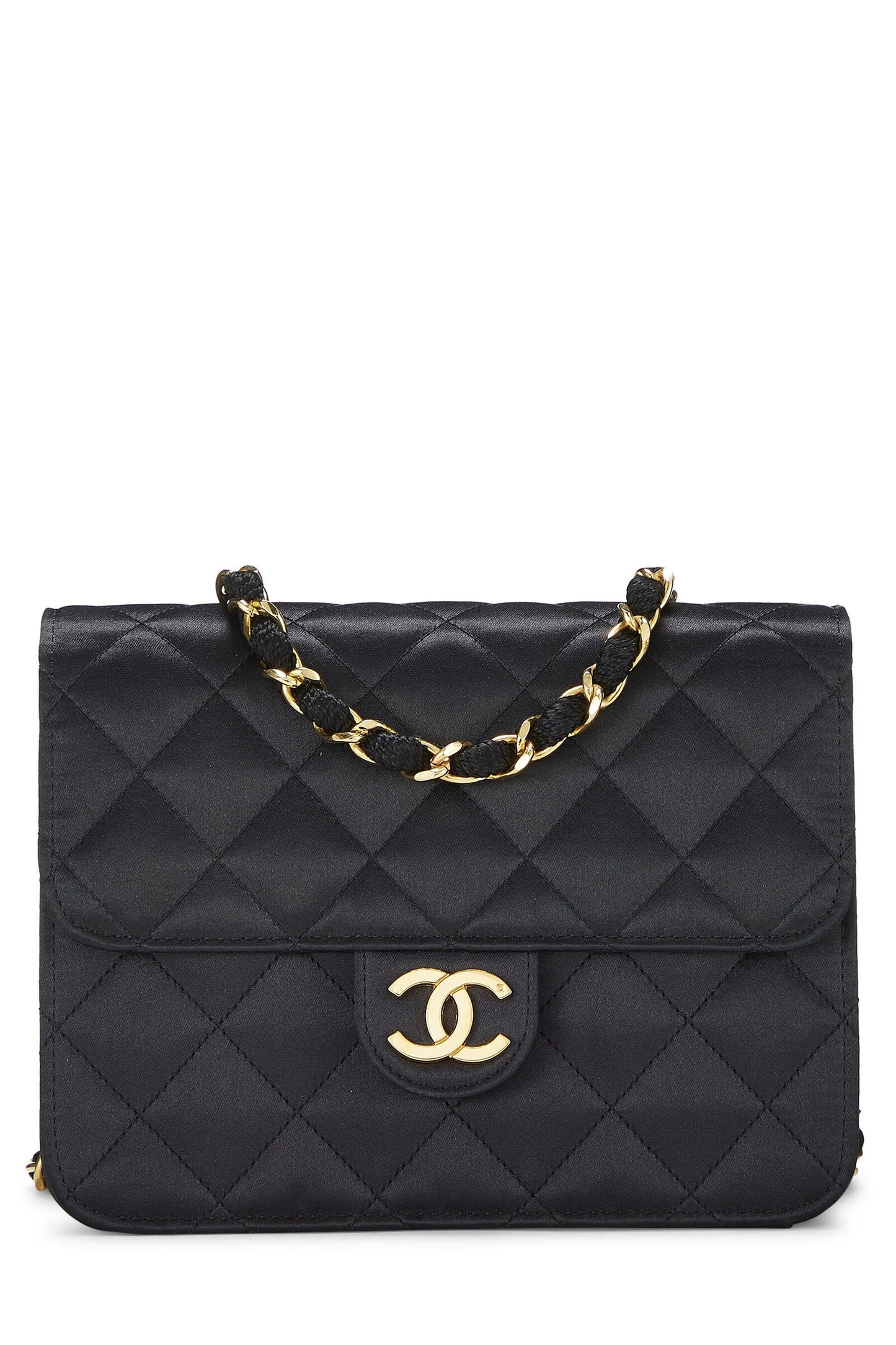 CHANEL CLASSIC QUILTED SATIN FLAP MINI SHOULDER BAG