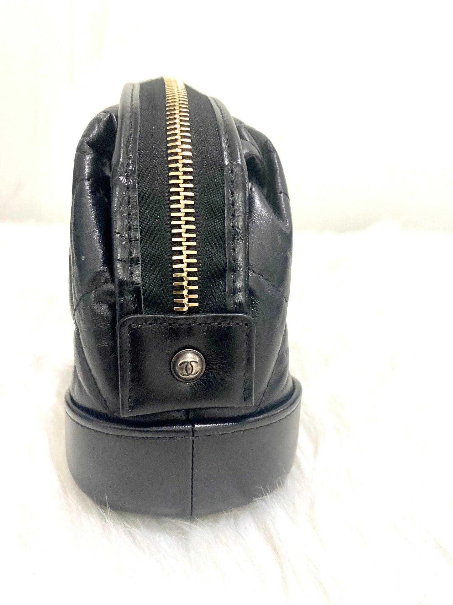 CHANEL GABRIELLE QUILTED AGED CALFSKIN COSMETIC CASE