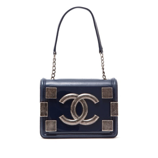 CHANEL CC LEGO BOY BRICK LAMBSKIN & PLEXIGLASS SHOULDER BAG