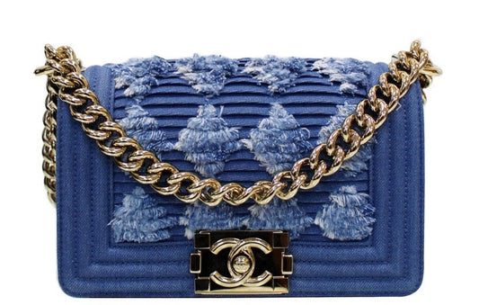 CHANEL BOY THE 27TH MINI DENIM SHOULDER BAG-HS