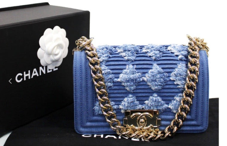CHANEL BOY THE 27TH MINI DENIM SHOULDER BAG-HS