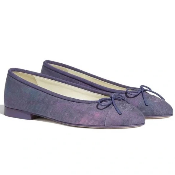 CHANEL CC CAP TOE BALLET FLAT SHOES