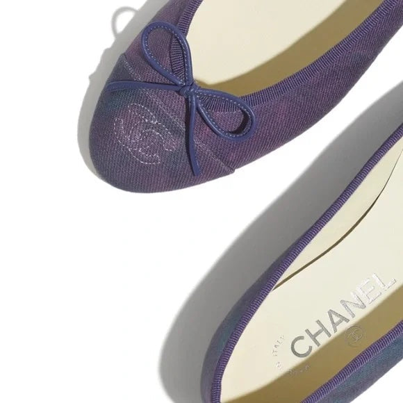 CHANEL CC CAP TOE BALLET FLAT SHOES