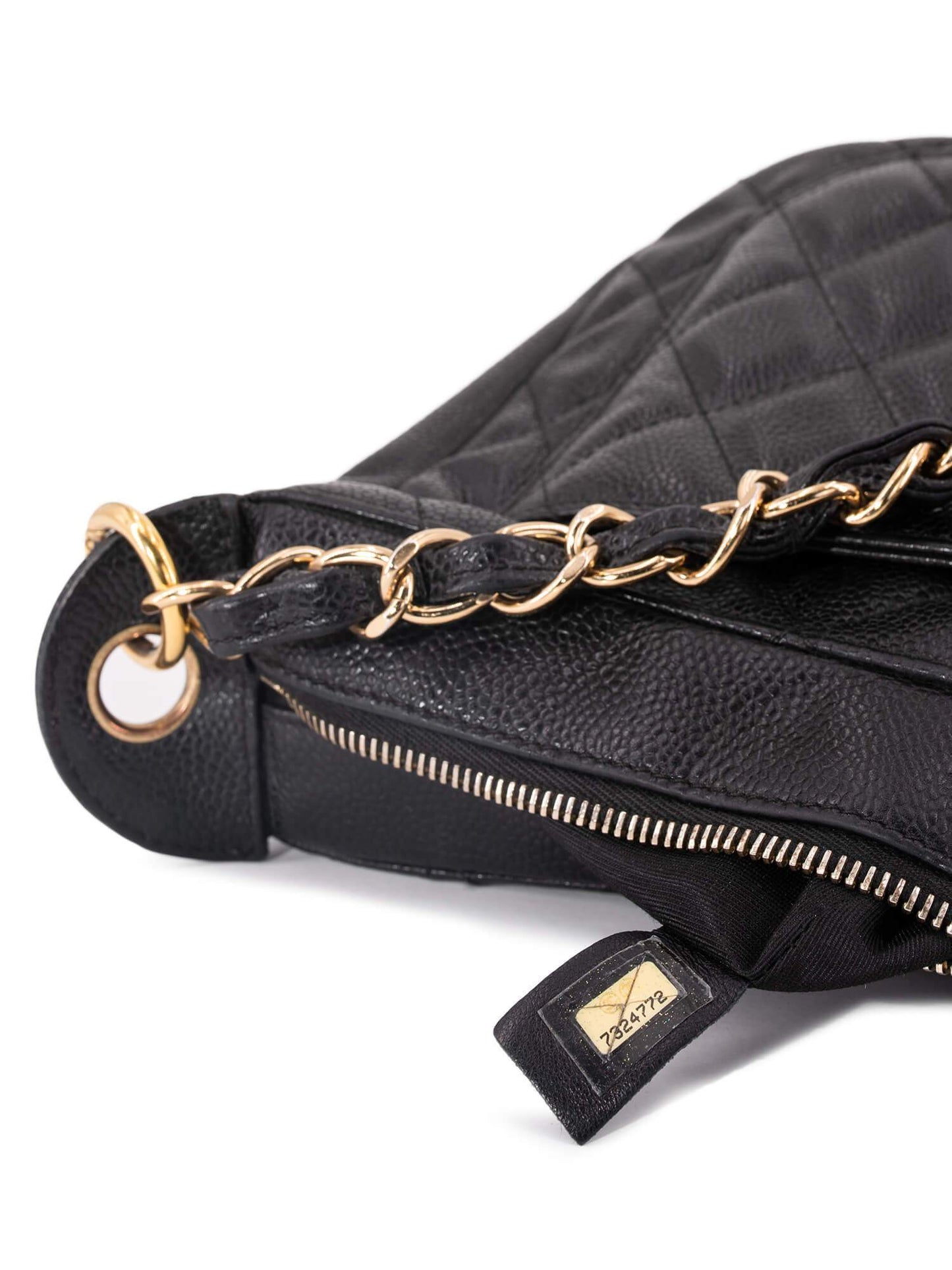 Chanel CC Logo Caviar Quilted Shoulder Bag Black