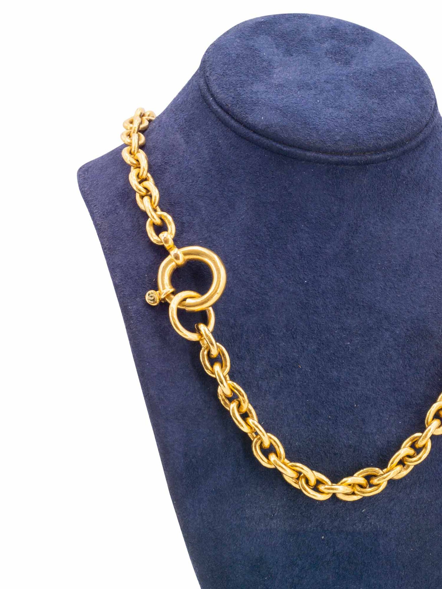 Chanel CC Logo Chain Link Vintage Necklace Gold