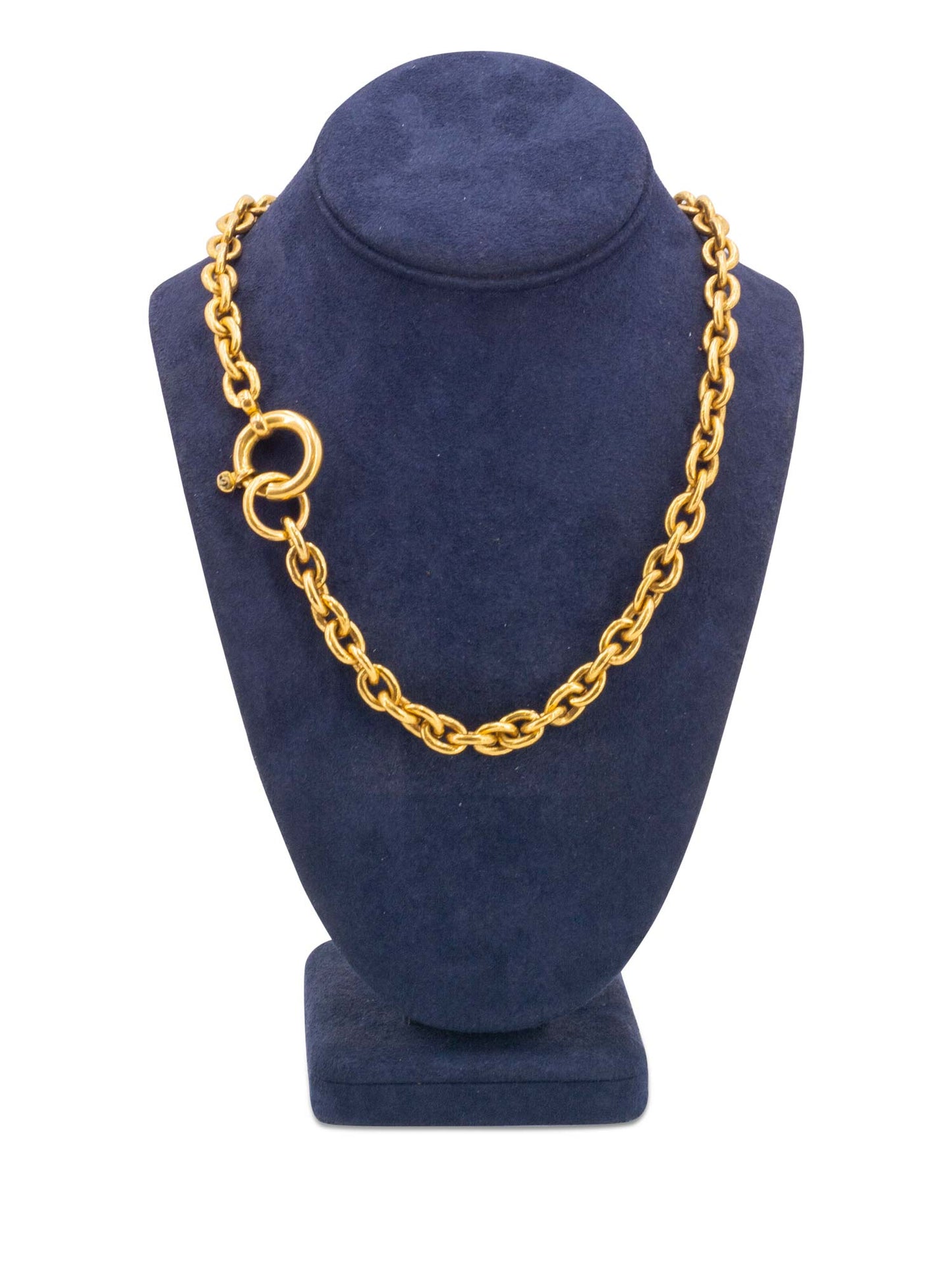 Chanel CC Logo Chain Link Vintage Necklace Gold