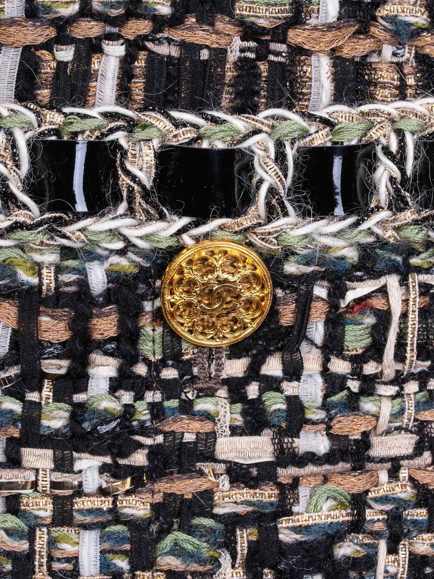 Chanel CC Logo Lesage Tweed Fringe Fitted Jacket Multicolor