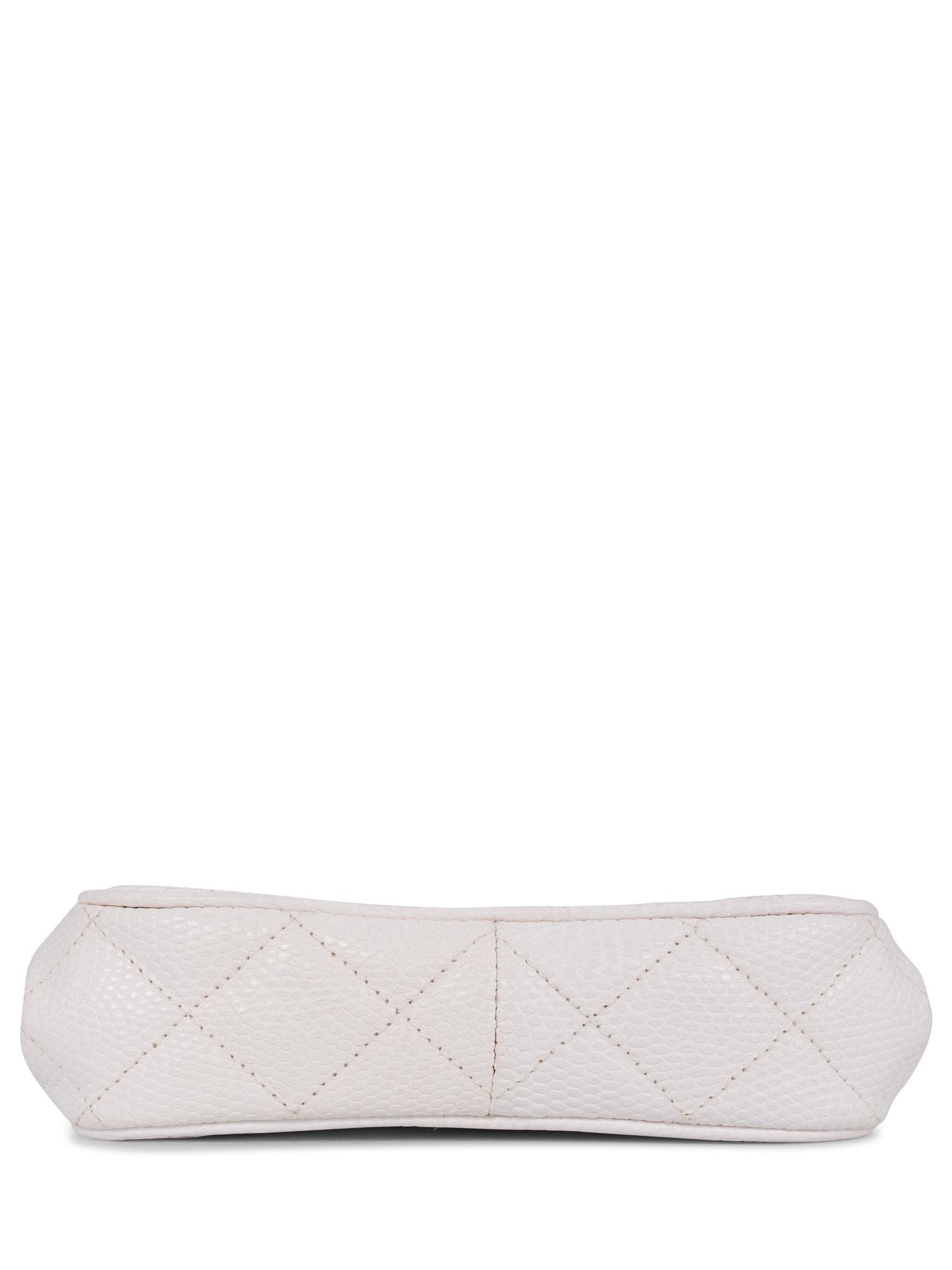 Chanel CC Logo Quilted Mini Kelly Bag White
