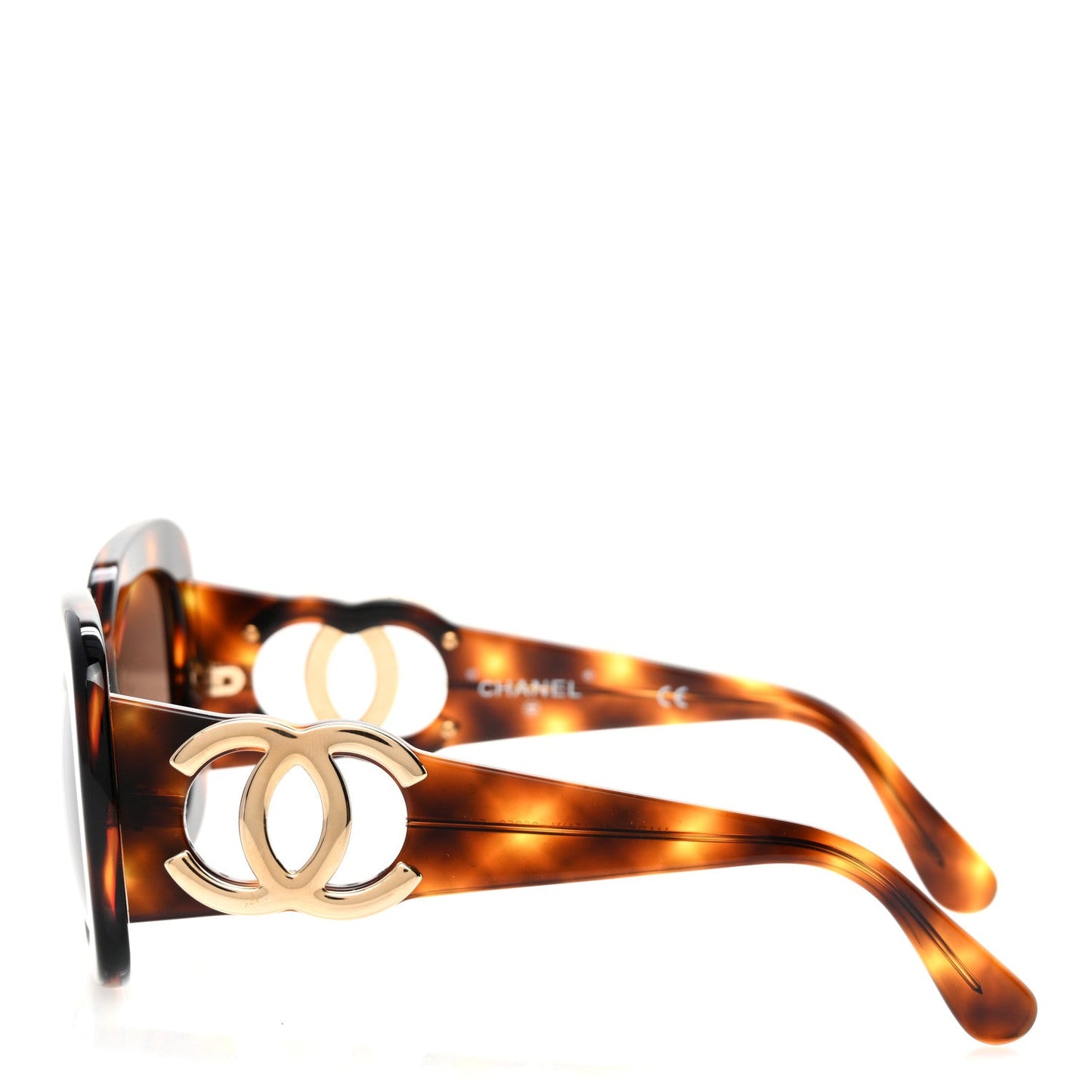 CHANEL CC TORTOISE OVERSIZED SUNGLASSES