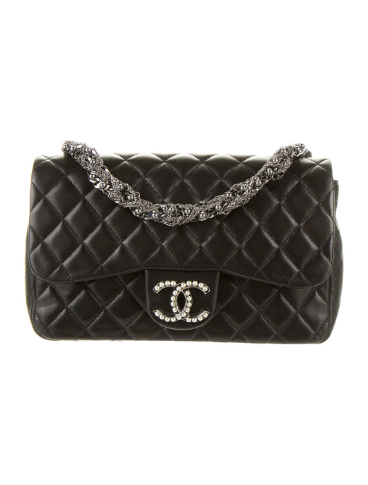 CHANEL CC WESTMINSTER PEARL FLAP LAMBSKIN BAG