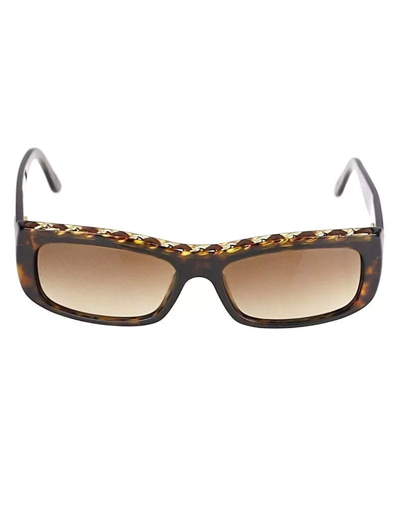 CHANEL 5130-Q RECTANGULAR SUNGLASSES HAVANA
