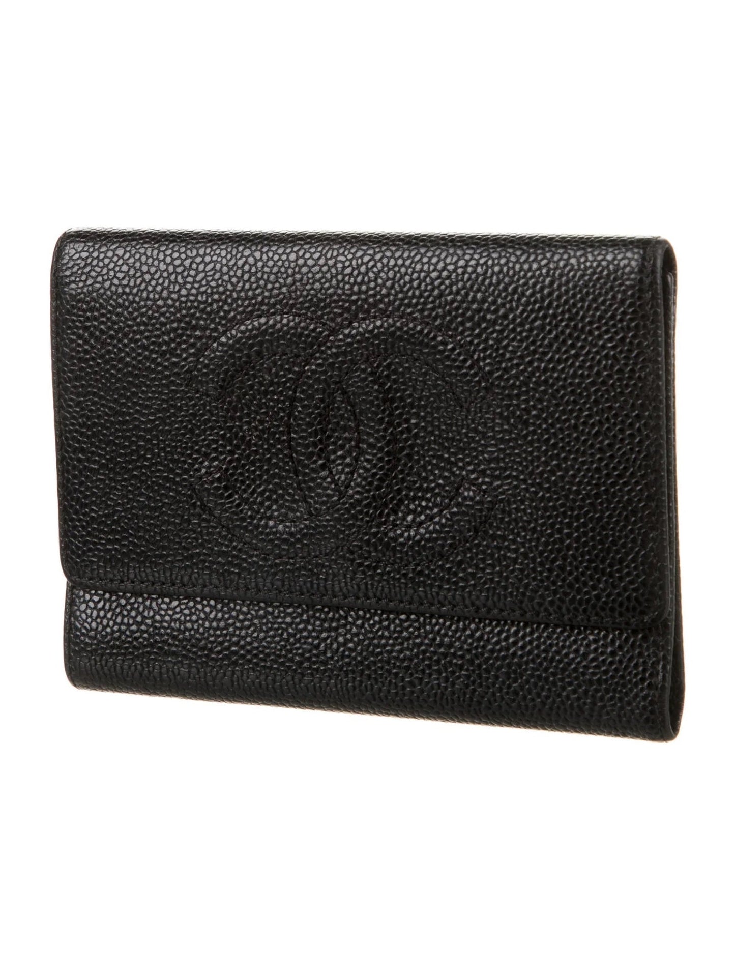CHANEL VINTAGE COCO CAVIAR TRI-FOLD WALLET