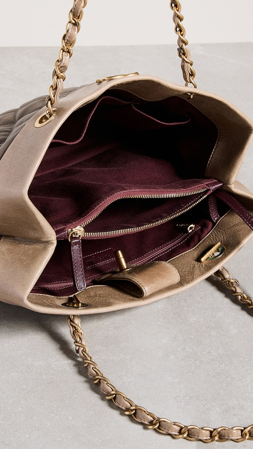 CHANEL QUILTED CALFSKIN LEATHER LARGE SOFT ELEGANCE TOTE BAG-HS