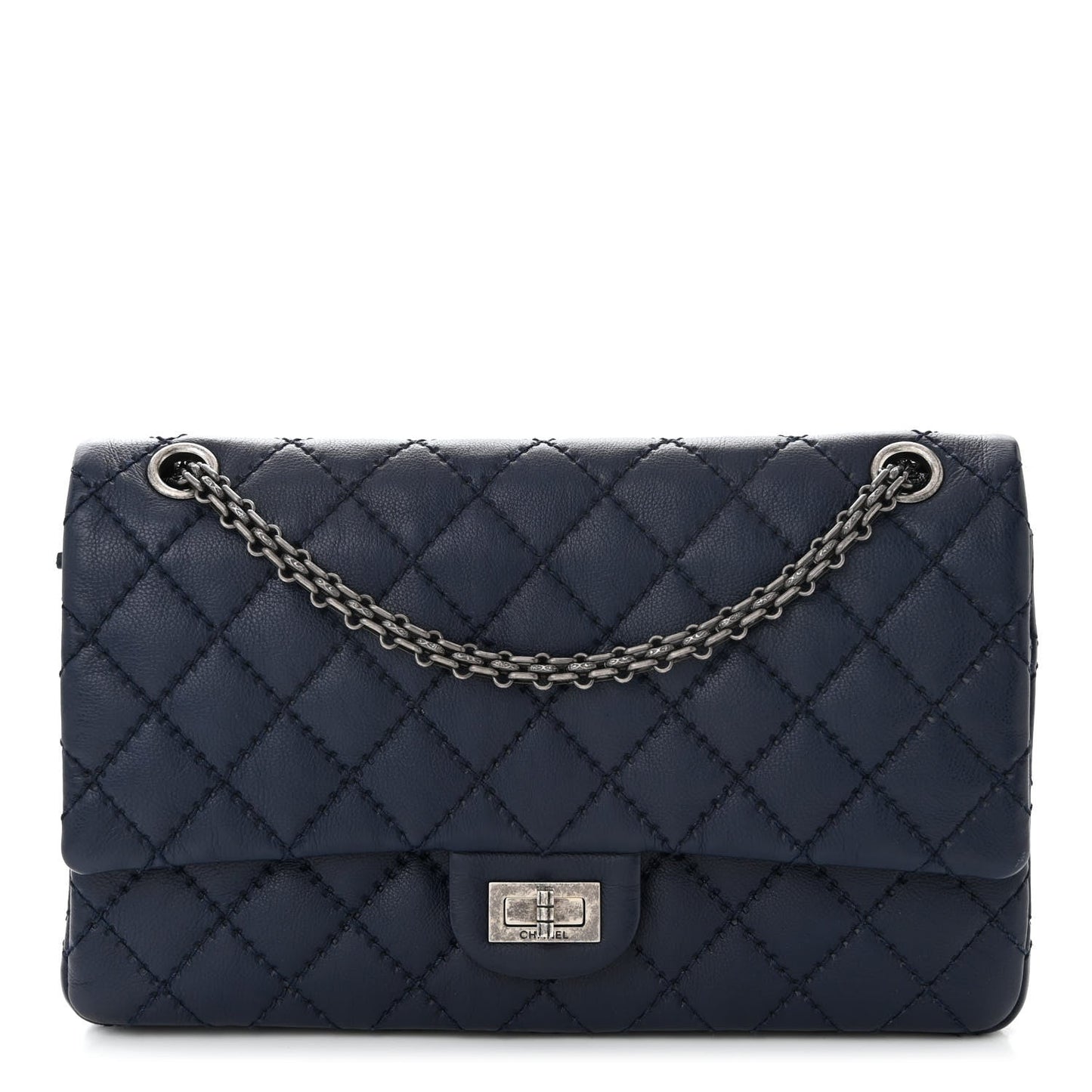 CHANEL 2.55 REISSUE DOUBLE FLAP CALFSKIN LEATHER 226 SHOULDER BAG